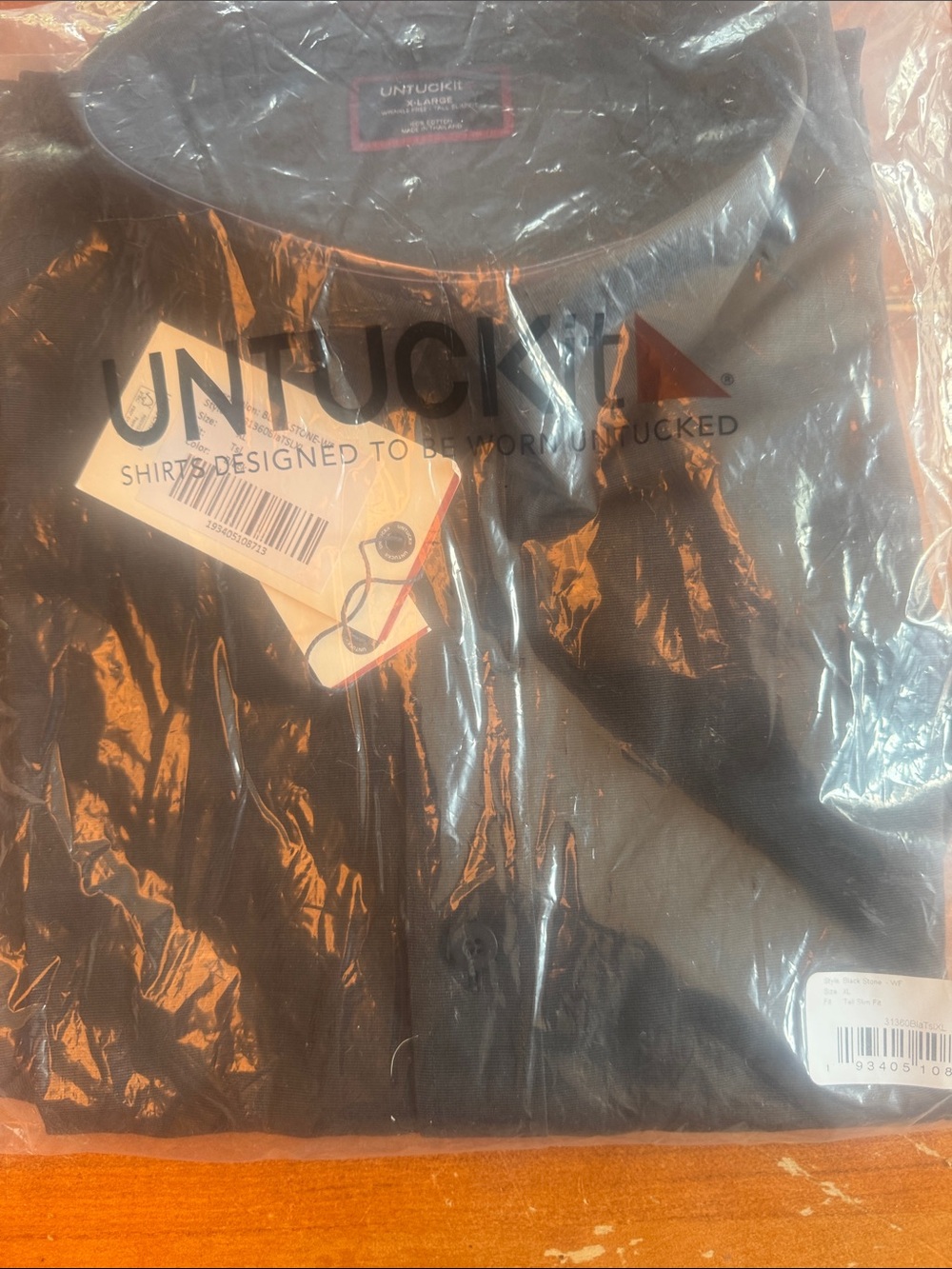 UNTUCKit Black Men's Dress Shirt - brand new XL fall slim fit